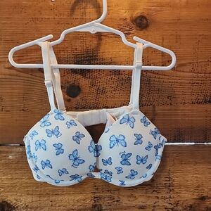 Pink- Victoria Secret- Blue Butterfly Print Bra